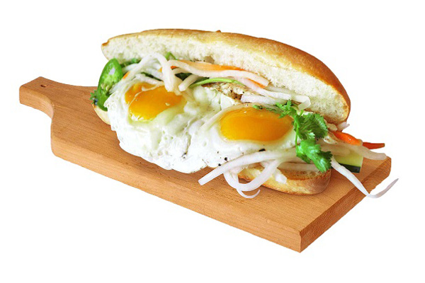 Hình ảnh bánh mì kẹp trứng thơm ngon, hấp dẫn