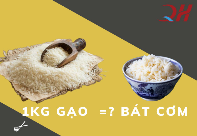 Số bát cơm nấu được từ 1 kg gạo sống