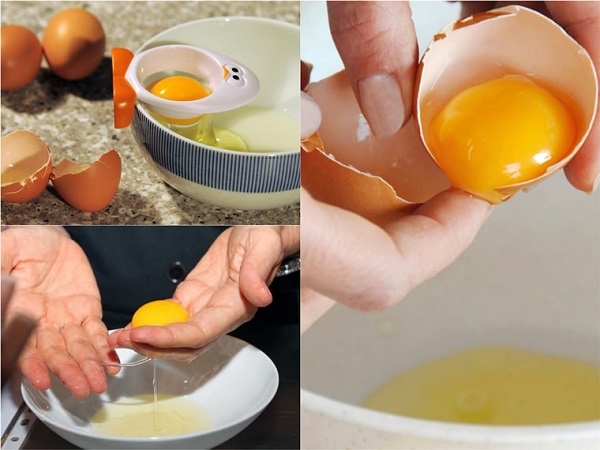 Tách lòng đỏ trứng để làm bánh