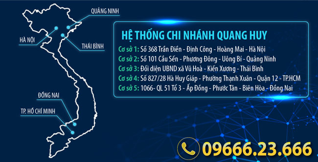 Hệ thống chi nhánh rộng khắp dễ dàng tiếp cận, hệ thống cơ sở Quang Huy