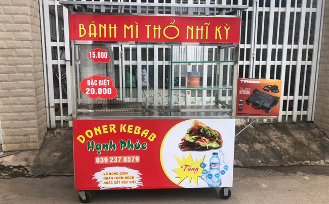 Xe bánh mì Doner Kebab hạnh phúc, xe đẹp