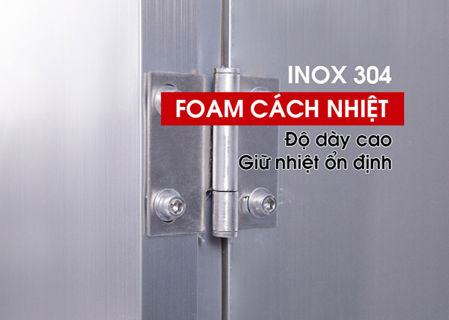 Thành tủ cơm được cấu tạo từ Inox 304 