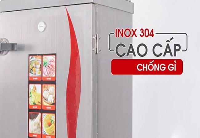 Thành tủ cơm được làm từ Inox 304