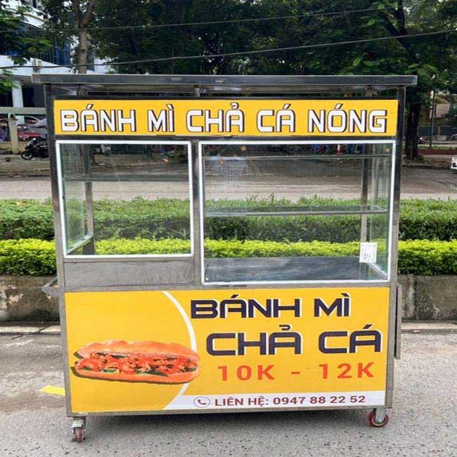 Xe bánh mì chả cá mẫu 1 Quang Huy