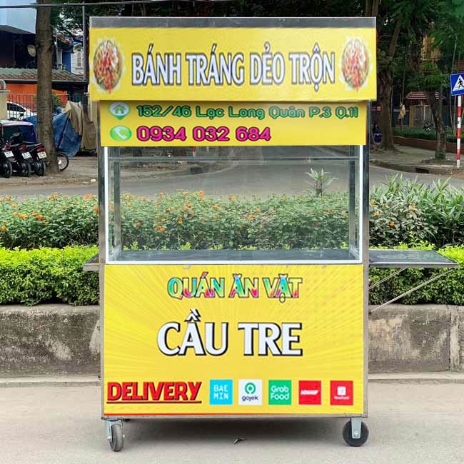 Xe bánh tráng trộn mẫu 1 Quang Huy