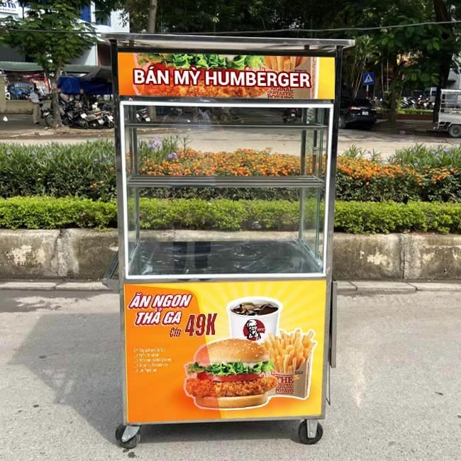 Xe đẩy bán hamburger mini