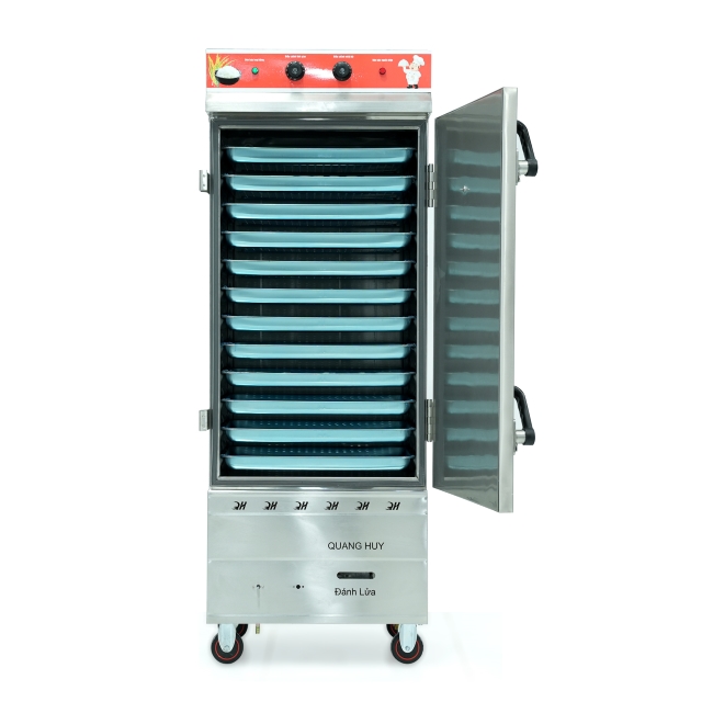 Tủ nấu cơm 12 khay nấu từ 40kg Gạo/Mẻ liền điều khiển