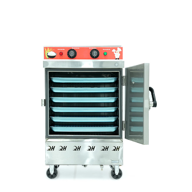 Tủ nấu cơm 6 khay nấu từ 20kg Gạo/Mẻ liền điều khiển