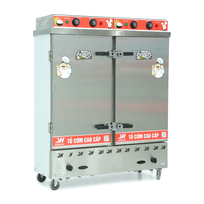 Tủ nấu cơm 24 khay nấu từ 80kg Gạo/Mẻ liền điều khiển