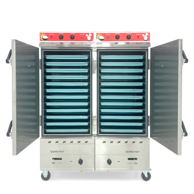 Tủ nấu cơm 24 khay nấu từ 80kg Gạo/Mẻ liền điều khiển