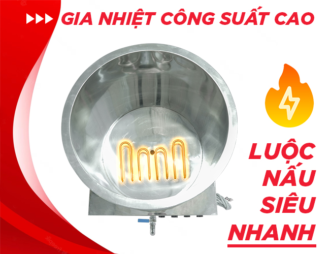 Bên trong nồi nấu phở điện 250L
