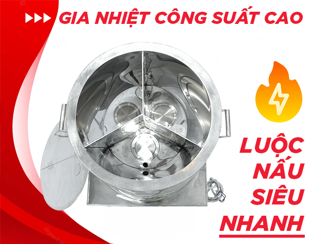 B&ecirc;n trong nồi nấu phở điện 3 ngăn