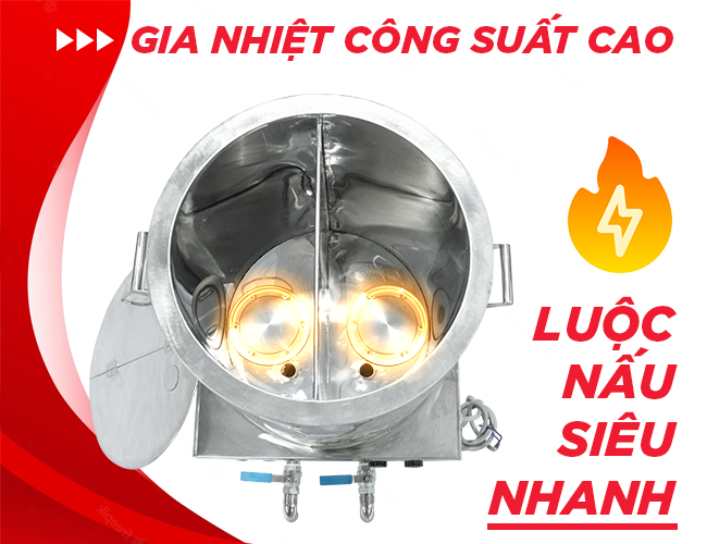 Bên trong nồi phở điện 2 ngăn