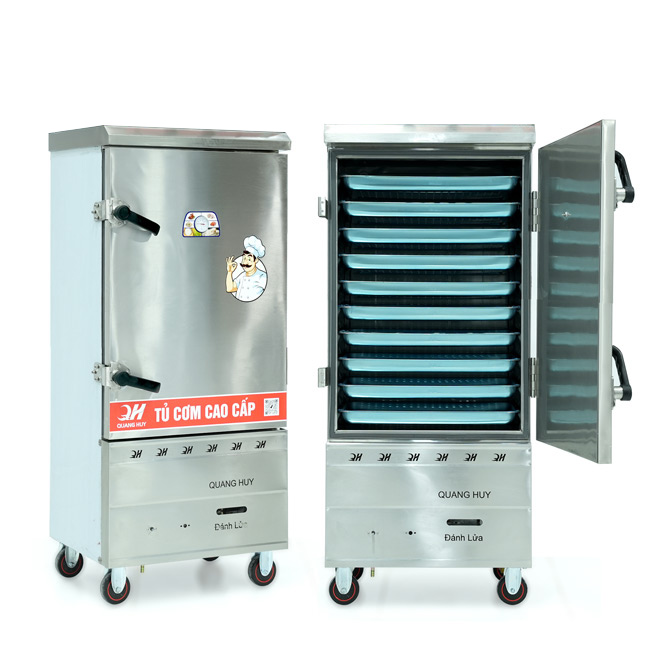 Tủ nấu cơm 10 khay nấu từ 35kg Gạo/Mẻ không điều khiển