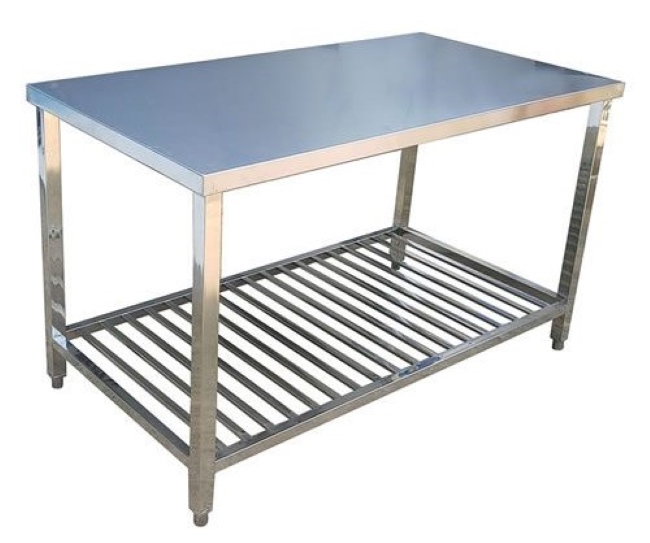 Bàn inox giá dưới nan 1200 x 800 x 800 mm