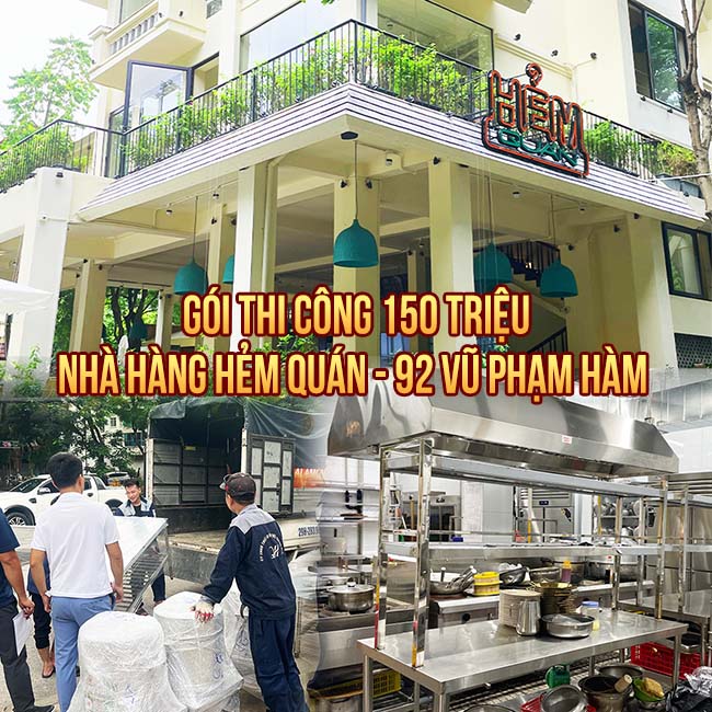 Gói thi công bếp nhà hàng 150 triệu Hẻm Quán – 92 Vũ Phạm Hàm