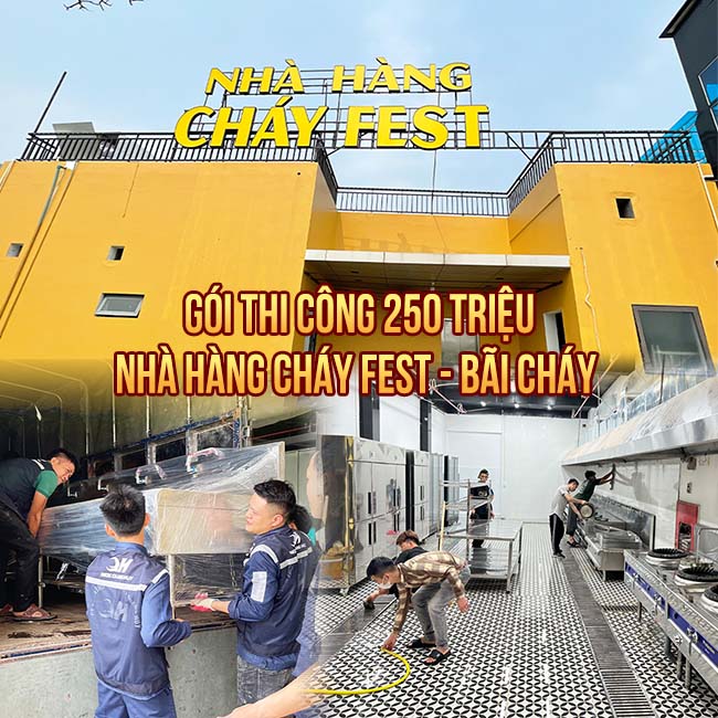 Gói thi công bếp Nhà Hàng 250 triệu Cháy Fest – Bãi Cháy