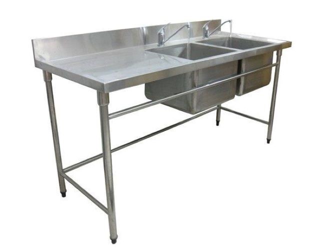 Bàn chậu rửa đôi lệch phải