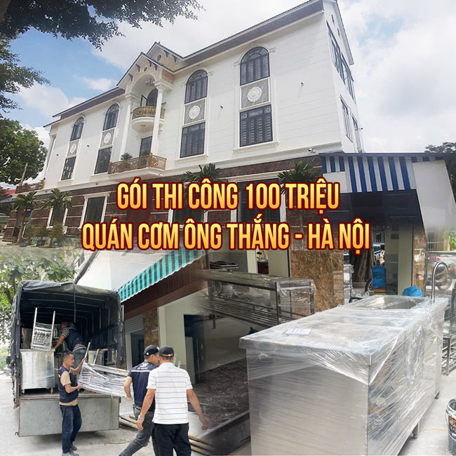 Gói thi công bếp ăn quán ăn 100 triệu Quán cơm ông Thắng