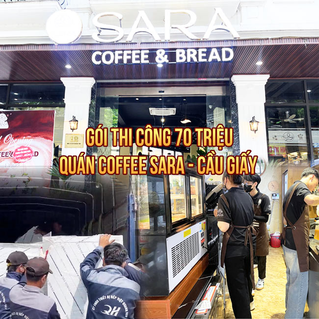 Gói thi công bếp ăn quán ăn 70 triệu Quán coffee Sara