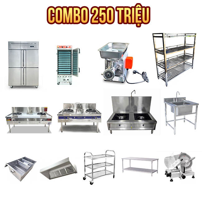 Combo 2: Gói thi công bếp nhà hàng 250 triệu