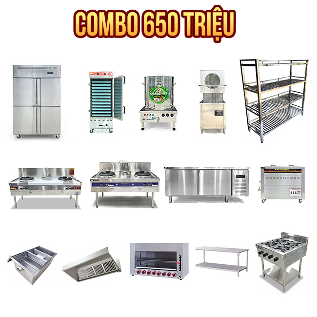 Combo 5: Gói thi công bếp nhà hàng 650 triệu