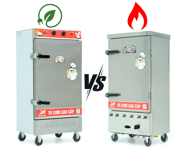 Tủ nấu cơm c&ocirc;ng nghiệp ph&acirc;n loại theo nhi&ecirc;n liệu