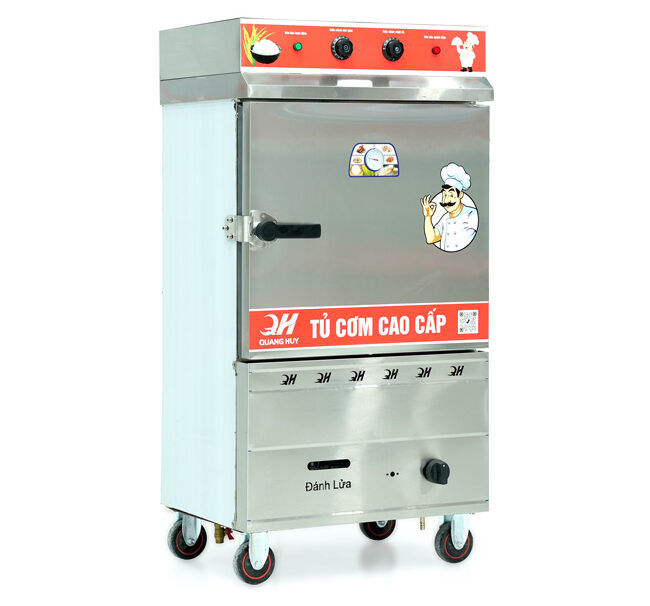 Tủ nấu cơm công nghiệp điện gas chất liệu